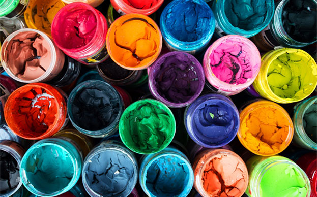 Bottles of Paint Colours